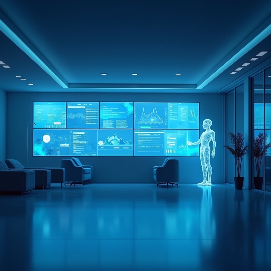 flux dev a modern minimalist office reception area with a holo 3