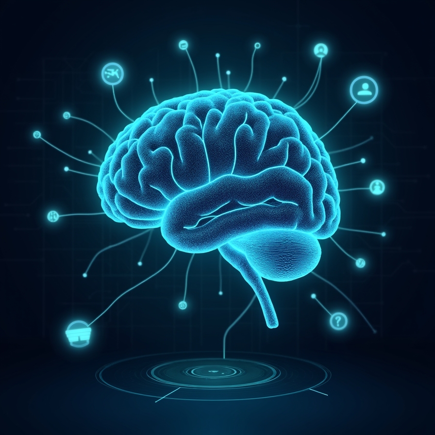 flux dev a sleek glowing ai brain made of interconnected nodes 0