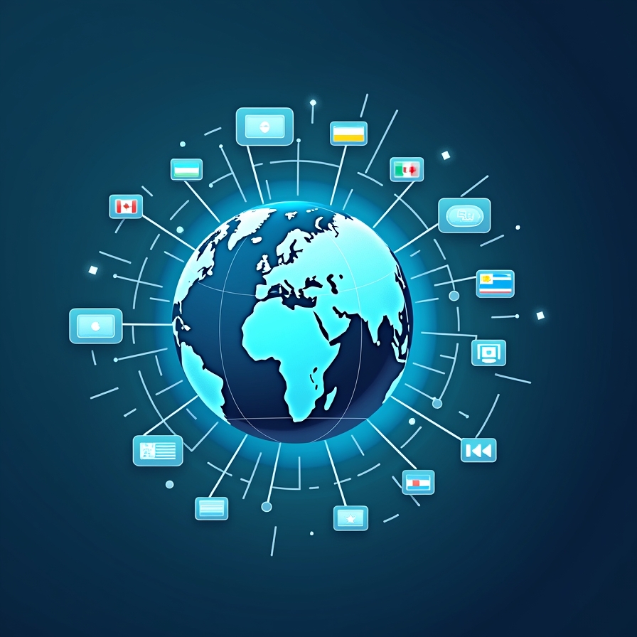 flux dev global communication concept world globe with floatin 2